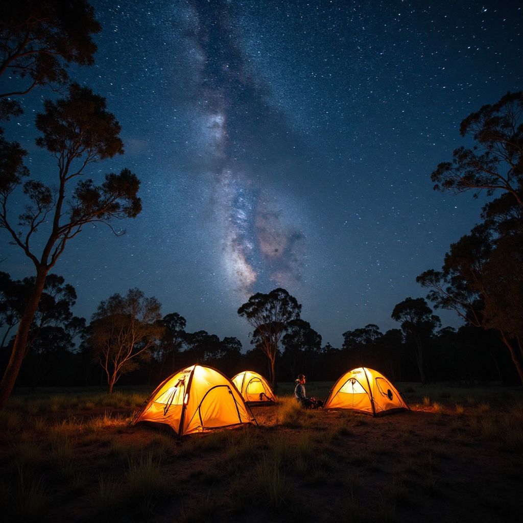 Wilderness camping under stars