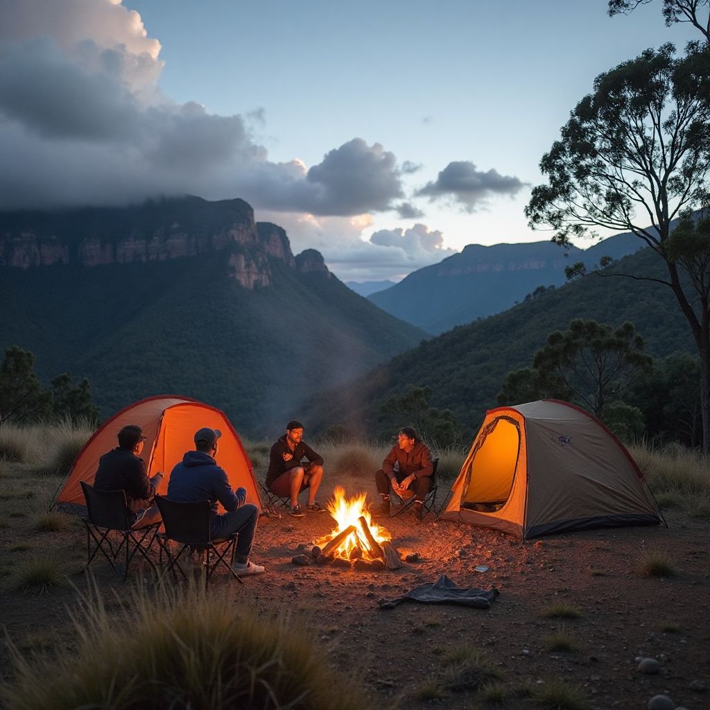 Group camping expedition