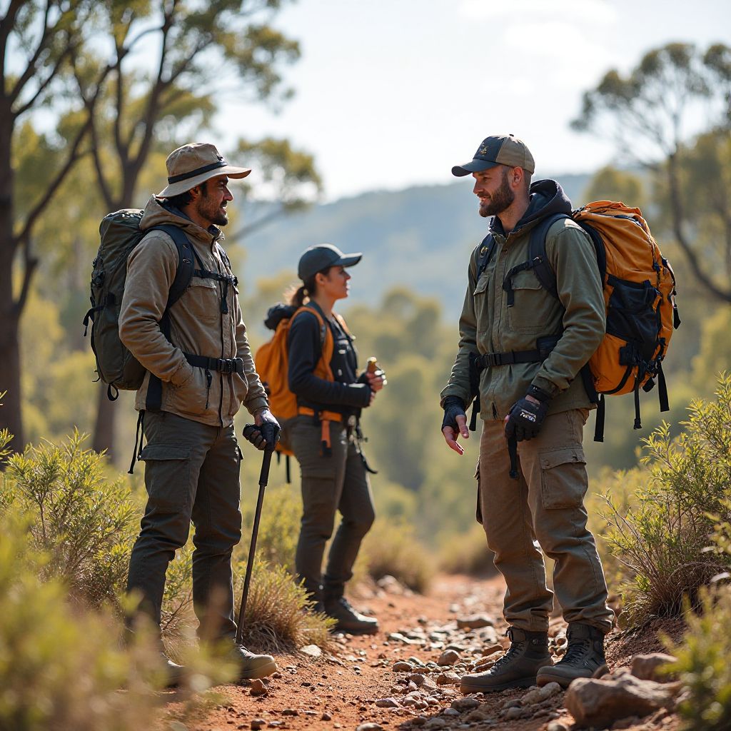 Professional adventure guides with safety equipment