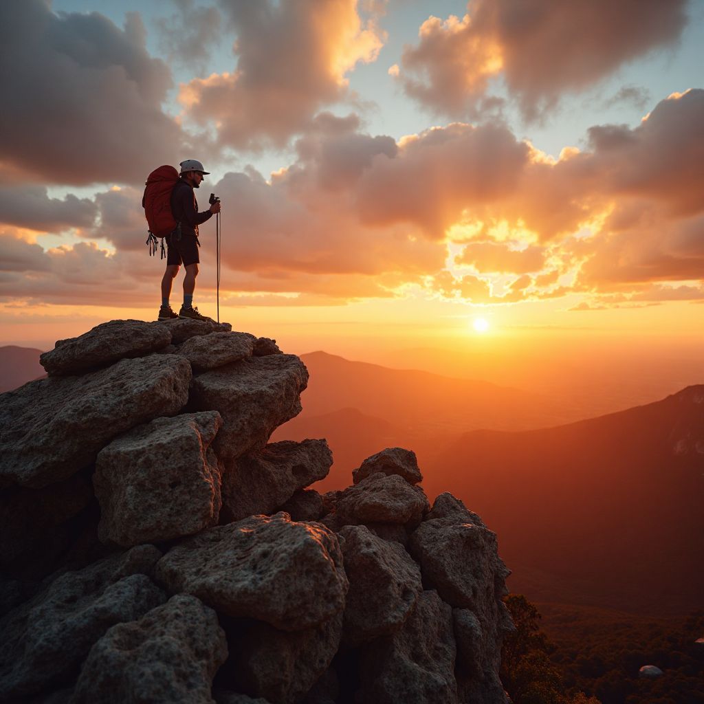 Mountain sunrise expedition